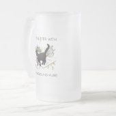 猫の本や音楽で生きがいが良い フロストグラスビールジョッキ (正面左)