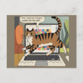 猫の来漫画に対するコンピおもしろいュータの機能 ポストカード (正面)