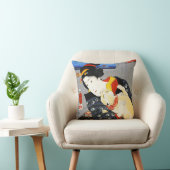 猫の枕を持つKuniyoshiの女性 クッション (椅子)