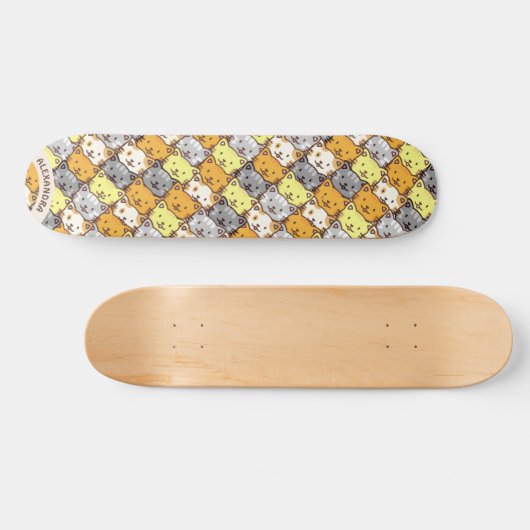 猫の柄のスケートボーパーソナライズされたド スケートボード (横)