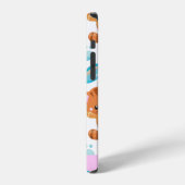 猫の柄、かわいい猫、子猫、肉球、お名前 iPhoneケース (左側面)
