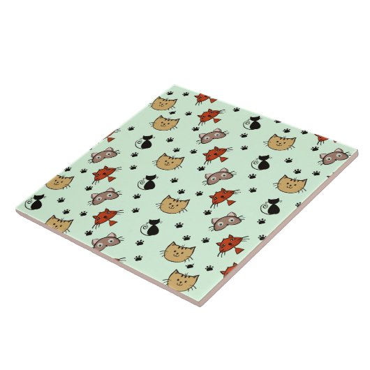 猫の柄 タイル (側面)