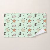 猫の柄 バスタオルセット (ハンドタオル)