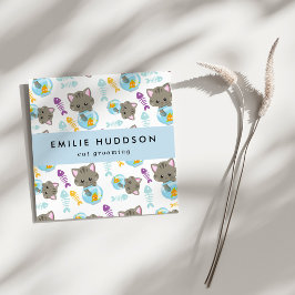 猫の柄、ペットショップ、キャットシッター、猫トリマー スクエア名刺