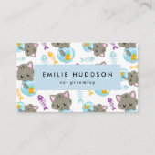 猫の柄、ペットショップ、キャットシッター、猫トリマー 名刺 (正面)