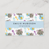 猫の柄、ペットショップ、キャットシッター、猫トリマー 名刺 (正面)