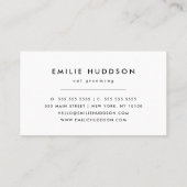 猫の柄、ペットショップ、キャットシッター、猫トリマー 名刺 (裏面)