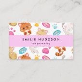 猫の柄、ペットショップ、キャットシッター、猫トリマー 名刺 (正面)