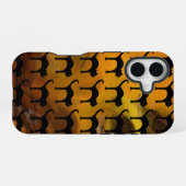 猫の柄 iPhone 16ケース (裏面横)