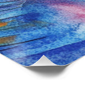 猫の柔らかい水色のイラストレーション – ウィスカー ポスター (コーナー)