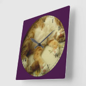 猫の柱時計を夢を見るNite Nite スクエア壁時計 (傾斜)