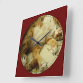 猫の柱時計を夢を見るNite Nite スクエア壁時計 (傾斜)