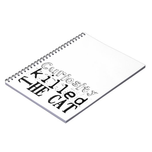 猫の格言ノート人気があるがキュリオシティで死んだ ノートブック (左側)