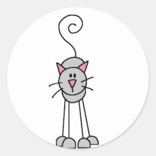 猫の棒はステッカーを計算します ラウンドシール