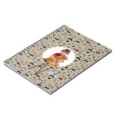 猫の模様のモノグラム 子供の写真をパーソナライズ ノートブック (左側)