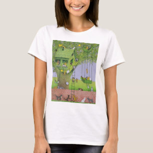 猫の樹上の家 Tシャツ