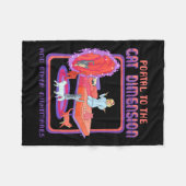 猫の次元へのポータル猫おもしろい子猫の恋人 フリースブランケット (正面(横))