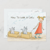 猫の歩き方おもしろい ポストカード (正面/裏面)