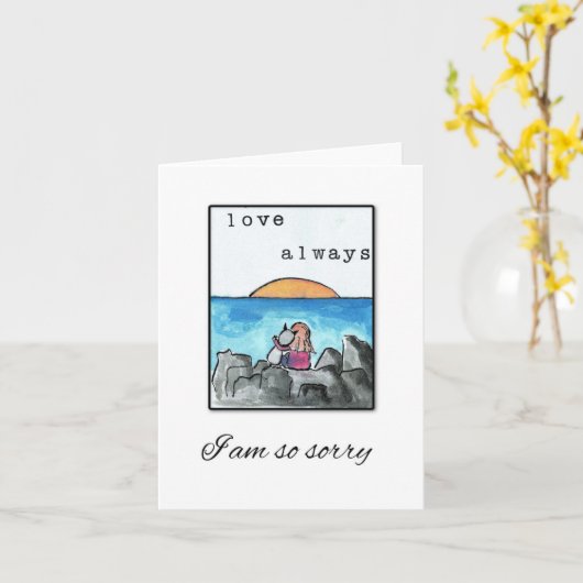 猫の死と愛の常に、ペットの同情カード カード (黄色い花)