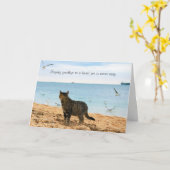 猫の死のための悔やみや弔慰 カード (黄色い花)