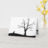 猫の死別カード カード (黄色い花)