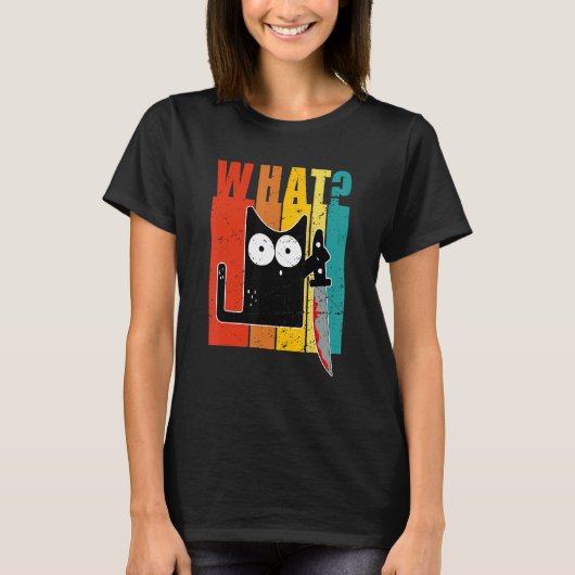 猫の殺人ナイフ ヴィンテージ Tシャツ (正面)
