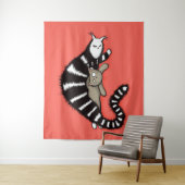 猫の母と子ネコの母 タペストリー (インサイチュ)