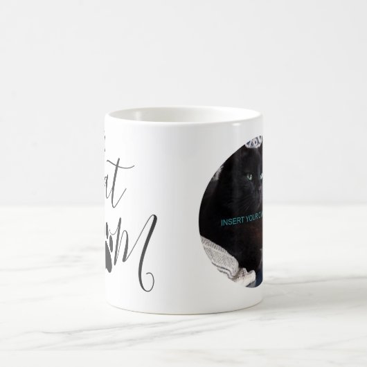 猫の母のパーソナライズされた写真 コーヒーマグカップ (中央)