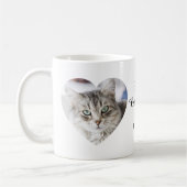猫の母の写真パーソナライズされた コーヒーマグカップ (左)
