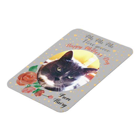 猫の母の日の写真 マグネット (左側)