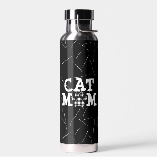 猫の母の猫の毛の絵柄 ウォーターボトル (左面)