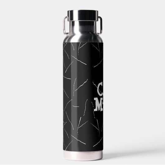 猫の母の猫の毛の絵柄 ウォーターボトル (正面)