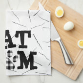 猫の母の猫の毛の絵柄 キッチンタオル (四つ折り)