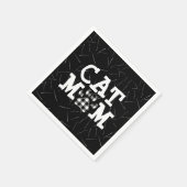 猫の母の猫の毛の絵柄 スタンダードカクテルナプキン (角)