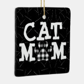 猫の母の猫の毛の絵柄 セラミックオーナメント (右)