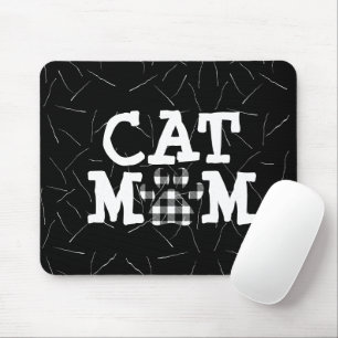 猫の母の猫の毛の絵柄 マウスパッド