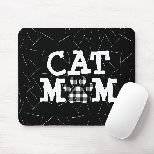 猫の母の猫の毛の絵柄 マウスパッド (マウス)