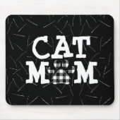 猫の母の猫の毛の絵柄 マウスパッド (正面)