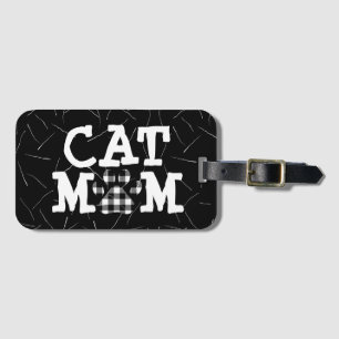 猫の母の猫の毛の絵柄 ラゲッジタグ