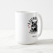 猫の母の生活はコーヒー、名前をカスタムするで始まる コーヒーマグカップ (正面右)
