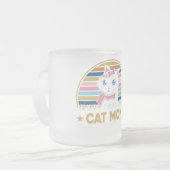 猫の母は神話の伝説 | 猫好きデザイン フロストグラスマグカップ (正面左)
