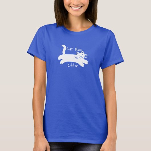 猫の母カスタムの猫名 Tシャツ (正面)