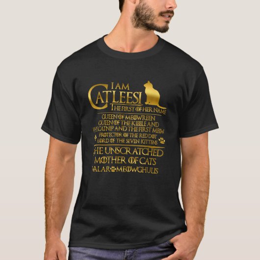 猫の母キャットレイシ 私の猫Tシャツ 面白い 猫好きな人へ Tシャツ (正面)