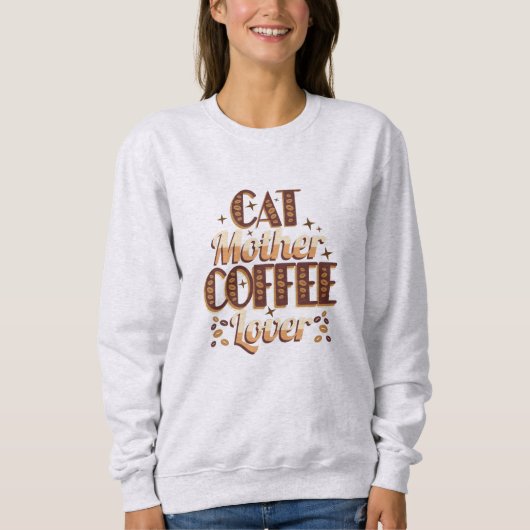 猫の母コーヒー好き スウェットシャツ (正面)