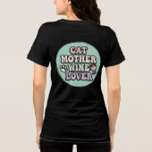 猫の母ワイン好きおもしろいと上品なペットのパレン トライブレンドＴシャツ (裏面)