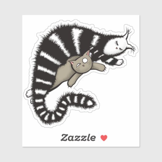 猫の母保護が可愛い子猫 シール (シート)