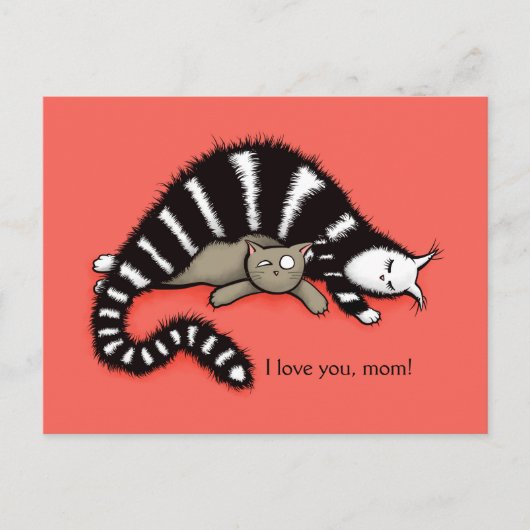 猫の母保護可愛い子猫愛の母 ポストカード (正面)