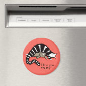 猫の母保護可愛い子猫愛の母 マグネット (インサイチュ (食洗機))