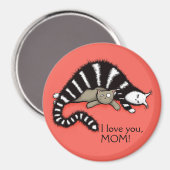 猫の母保護可愛い子猫愛の母 マグネット (正面/裏面)