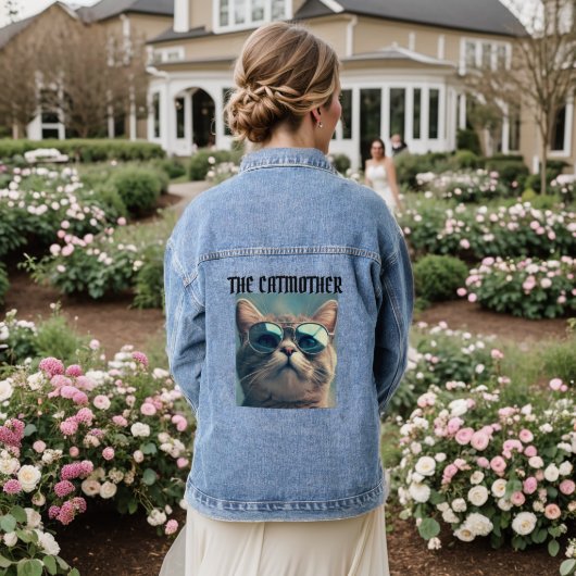 猫の母猫ママDenim Jean Jacket デニムジャケット (ウェディング裏面)